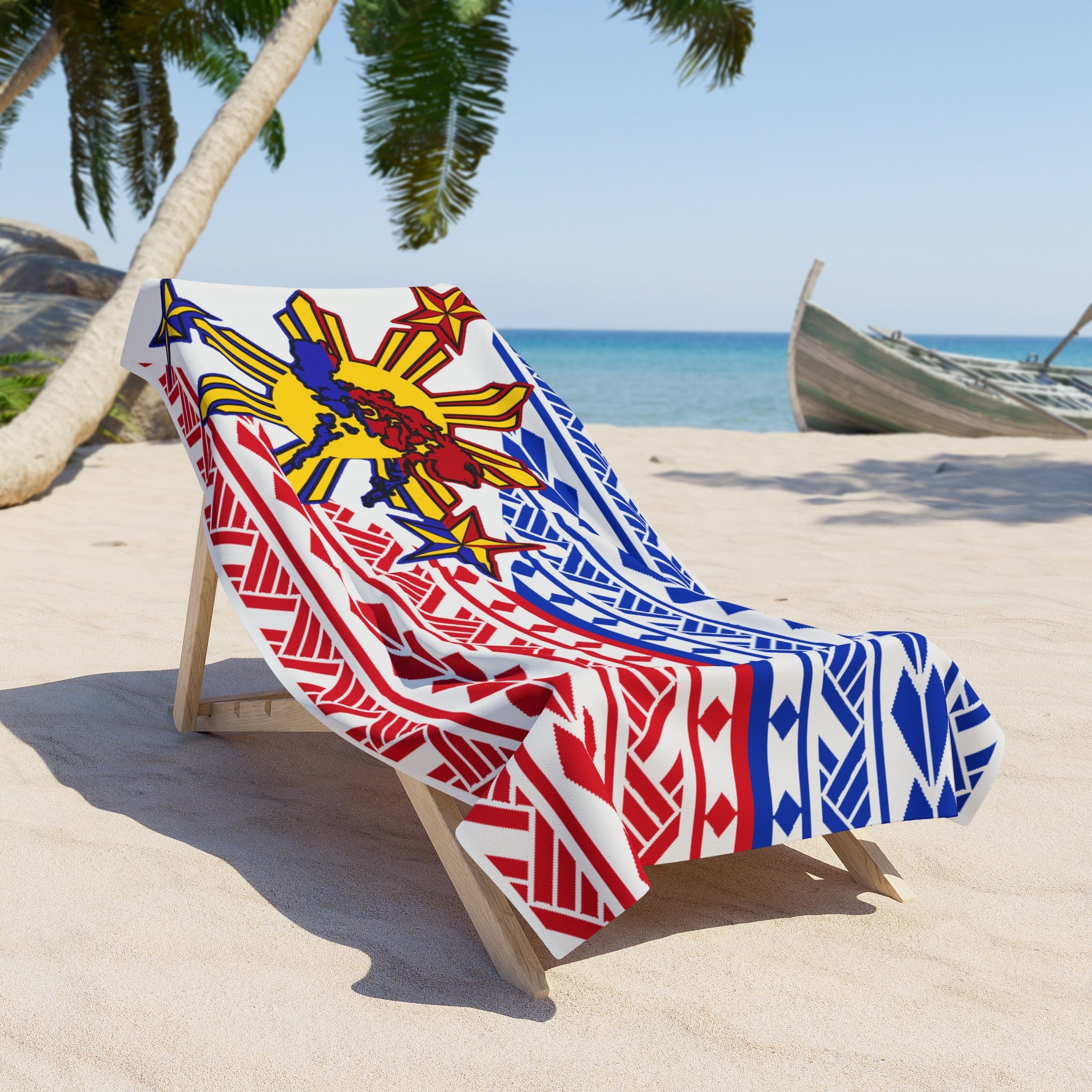 Tribal Beach Towel Philippines Flag