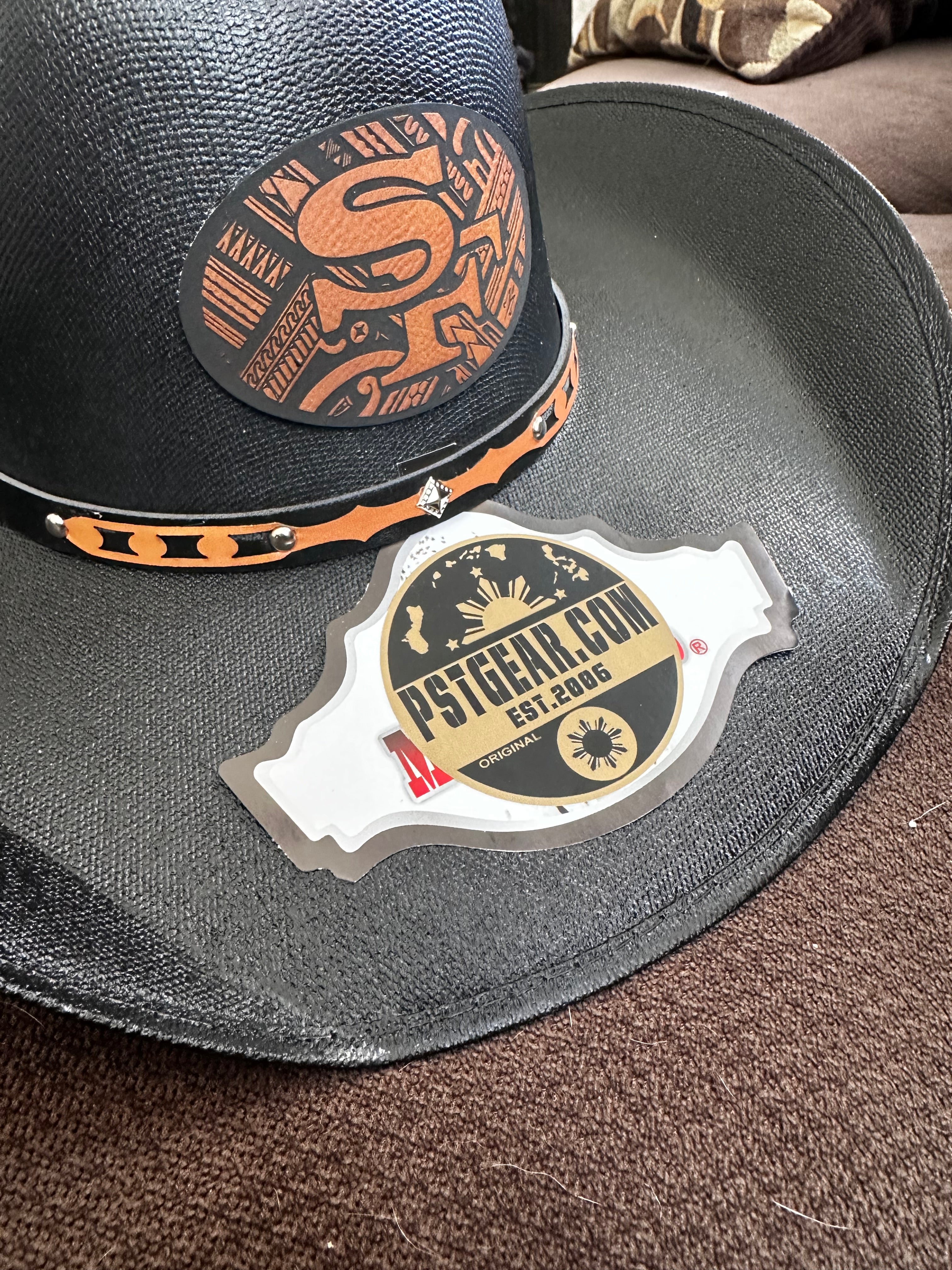 Hawaiian Hawaii SF Tribal Leather Shield Cowboy Hat