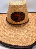 Hawaiian Hawaii SF Tribal Straw Leather Shield Cowboy Hat