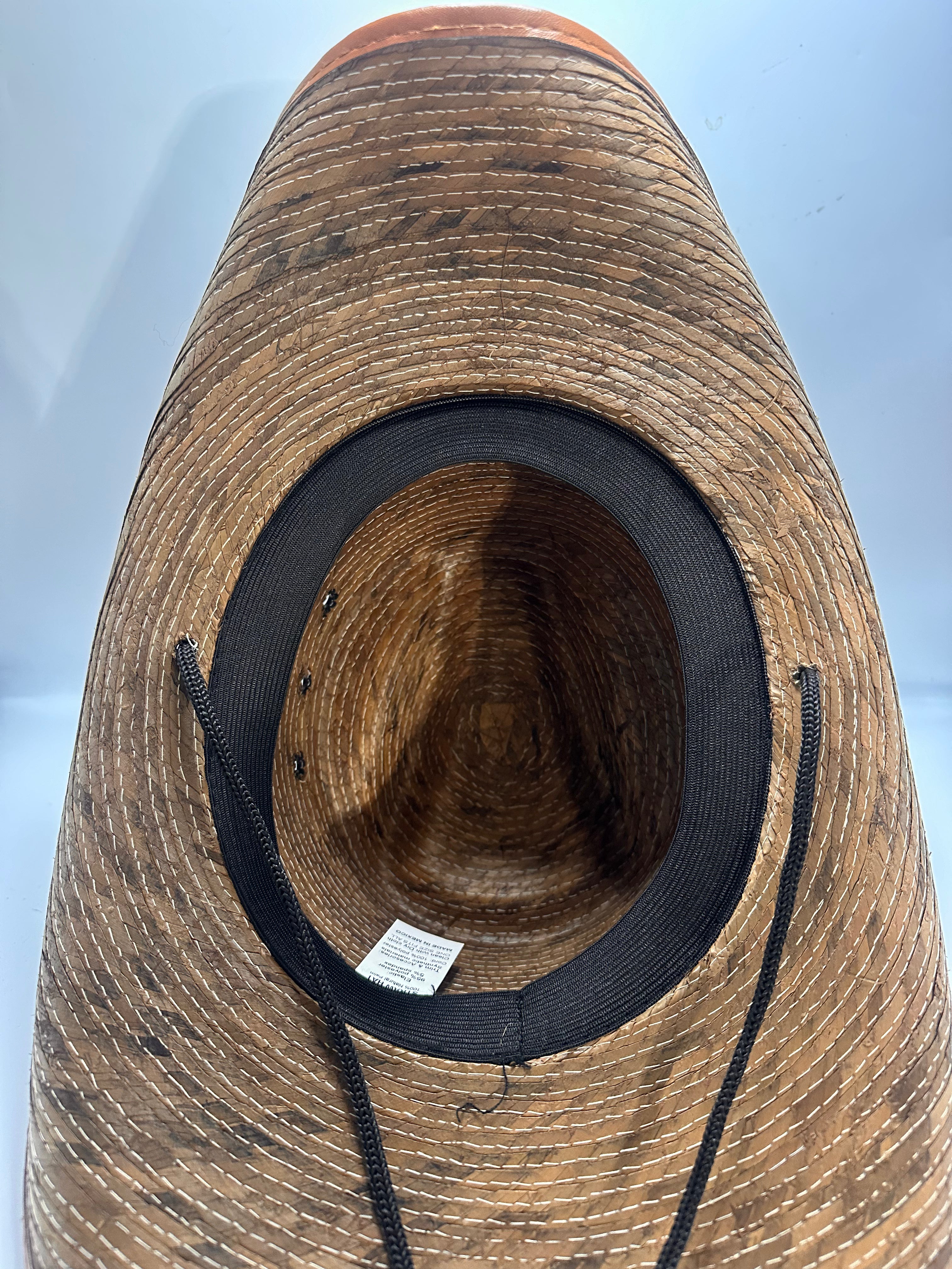 Wahine Hawaiian Hawaii  Brown Shield Tribal Straw Leather Shield Cowboy Hat