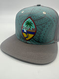 Guam Teal Tribal Seal SnapBack Hat Brim