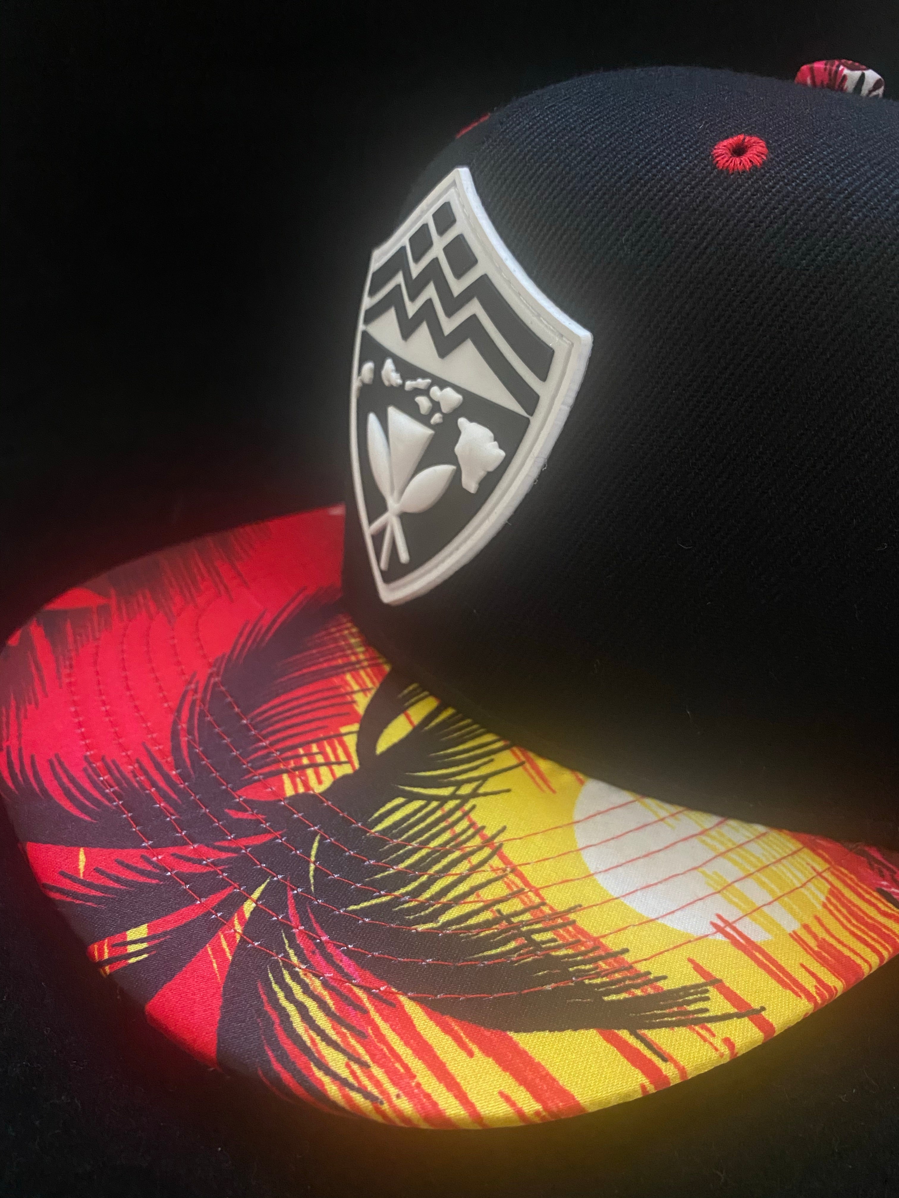 Hawaii Shield Floral Emblem Red