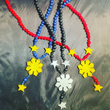 3 Stars and Sun Filipino Wood Necklace