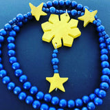 3 Stars and Sun Filipino Wood Necklace