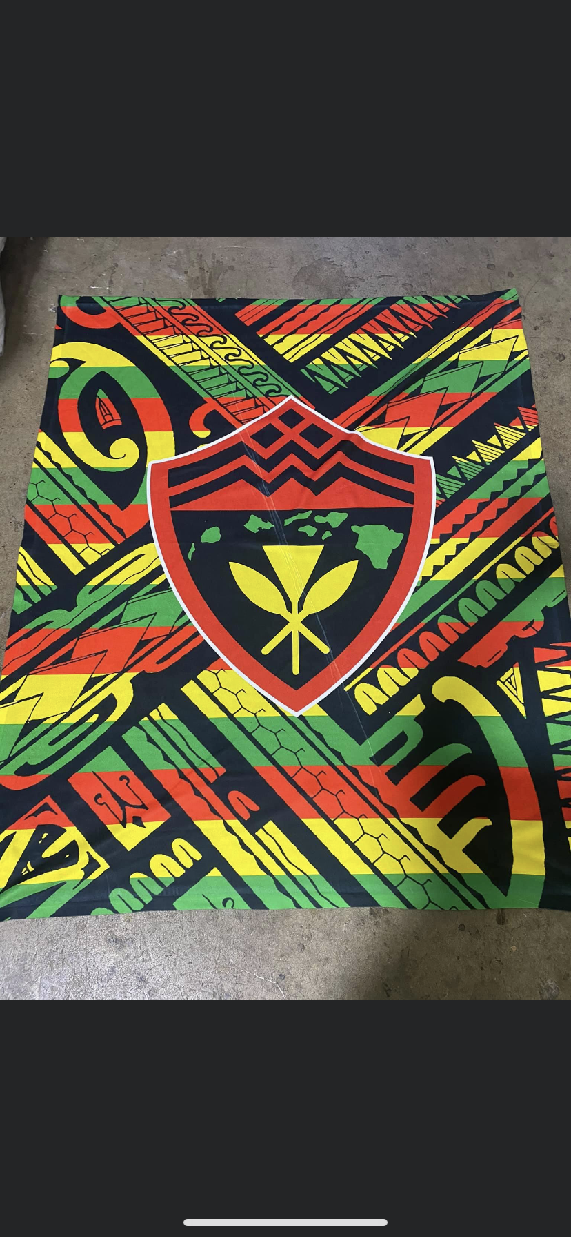 Hawaii Kanaka Rasta Tribal Throw Blanket