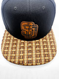 SD Banig Weave Brown Sun  Black Snapback