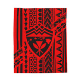 Hawaii Tribal Shield Velveteen Plush Blanket