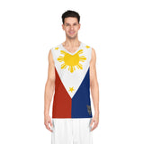 Philippine Flag Basketball Jersey 3 Stars and Sun Athletic Tank