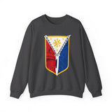 Balisong Shield Crewneck Sweatshirt — Filipino Sword & Sun Shield Graphic
