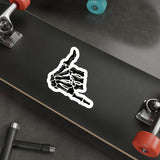 Skeleton 'Shaka' Die-Cut Sticker — Gothic Surf Hand Decal