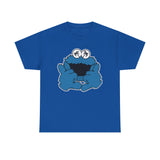 Shaka  Monster Palm Eyes T‑Shirt — Retro Blue Monster Graphic Tee