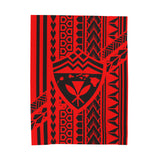 Hawaii Tribal Shield Velveteen Plush Blanket