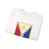 Balisong Shield Crewneck Sweatshirt — Filipino Sword & Sun Shield Graphic