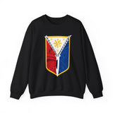 Balisong Shield Crewneck Sweatshirt — Filipino Sword & Sun Shield Graphic