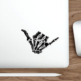 Shaka Skeleton Sticker — Die-Cut Skateboard/Laptop Decal