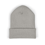 Embroidered Sunrise Cuffed Beanie — Minimal Star & Rising Sun Knit Hat
