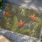 Birds of Paradise Tropical Doormat - Botanical Welcome Mat, Green Leaf Decor, Entryway Decoration, Housewarming Gift, Outdoor Rug