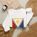 Balisong Shield Crewneck Sweatshirt — Filipino Sword & Sun Shield Graphic