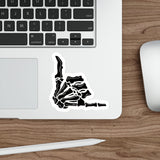 Skeleton 'Shaka' Die-Cut Sticker — Gothic Surf Hand Decal