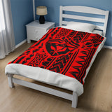 Hawaii Tribal Shield Velveteen Plush Blanket