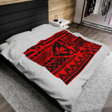 Hawaii Tribal Shield Velveteen Plush Blanket