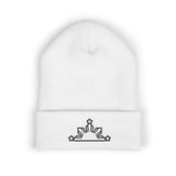 Embroidered Sunrise Cuffed Beanie — Minimal Star & Rising Sun Knit Hat