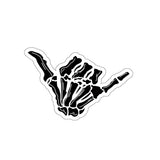 Shaka Skeleton Sticker — Die-Cut Skateboard/Laptop Decal