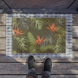 Birds of Paradise Tropical Doormat - Botanical Welcome Mat, Green Leaf Decor, Entryway Decoration, Housewarming Gift, Outdoor Rug