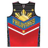 Philippines Tribal  Basketball Jersey — Red Sun & Stars Tank Top