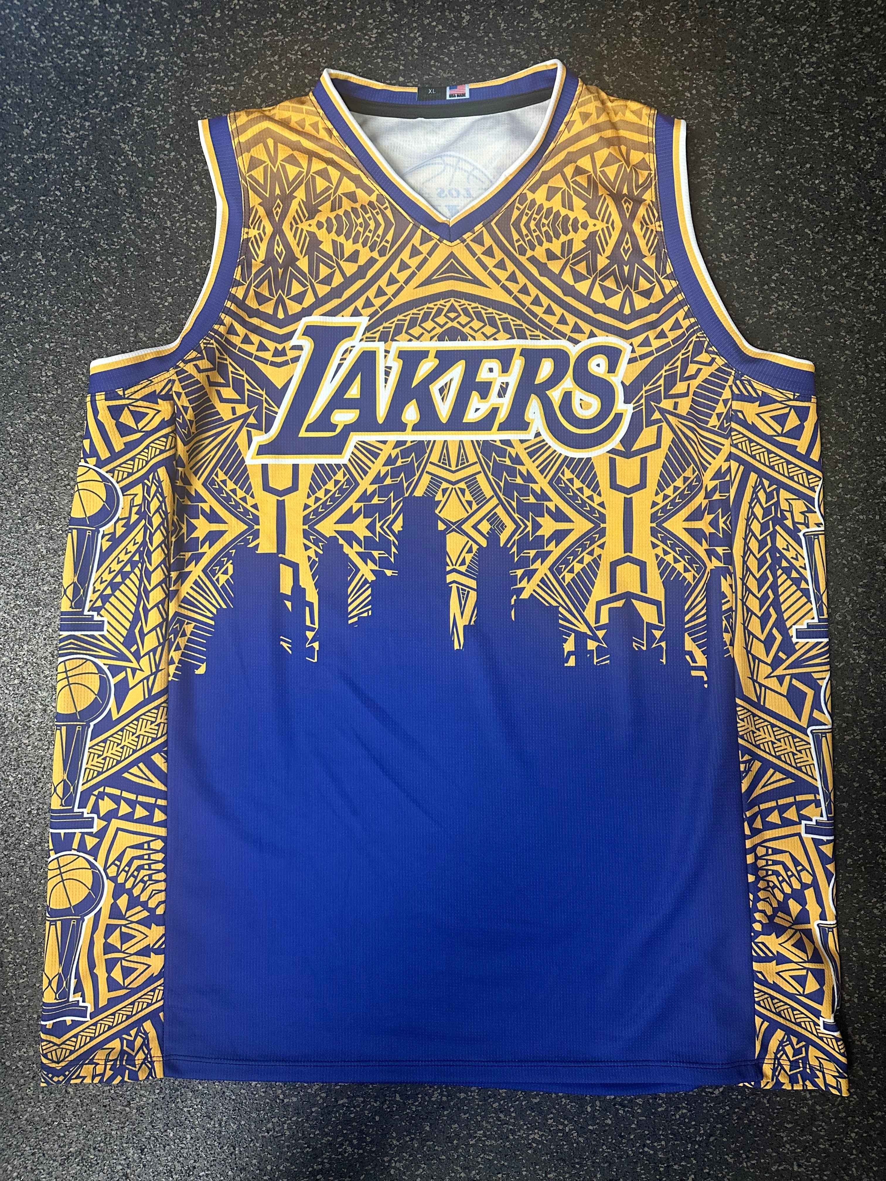 Sublimation Lakers Shirt Blue LOS ANGELES LAKERS BASKETBALL