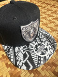 Raiders Polynesian 3D Tribal Hat Shield Tribal Reflective SnapBack