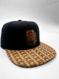SD Banig Weave Brown Sun  Black Snapback