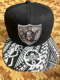 Raiders Polynesian 3D Tribal Hat Shield Tribal Reflective SnapBack