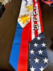 Philippines X USA Tribal Sun Seal  Graduation Stoles Embroidered 2025