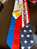 Philippines X USA Tribal Sun Seal  Graduation Stoles Embroidered 2025