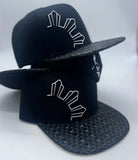Rising Sun Black Philippines Filipino Flat Brim 3 STARS AND SUN Weave BRIM COLLECTION