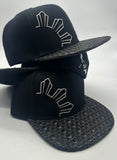 Rising Sun Black Philippines Filipino Flat Brim 3 STARS AND SUN Weave BRIM COLLECTION