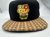 Hula Floral Brown Weave Brim Islander Heritage SnapBack