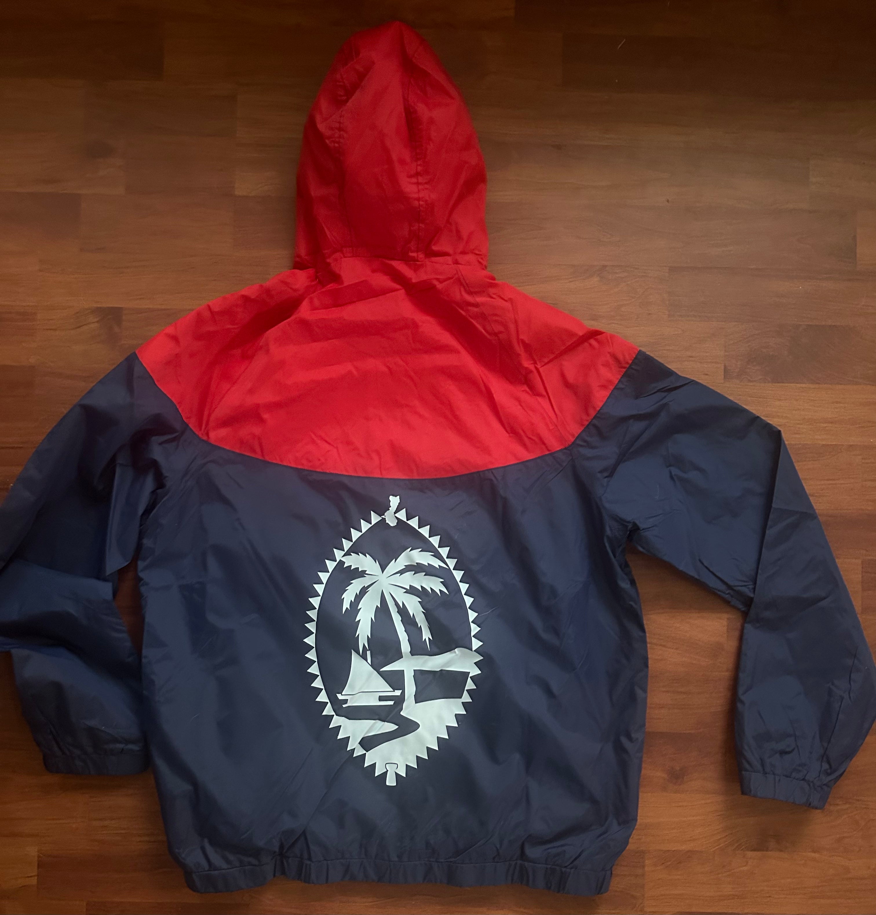 Windbreaker red white sales blue