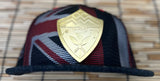 Hawaiian Hawaii Steel Emblem Flag Mesh Denim Brim SnapBack