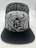Guam Black and Silver Tribal Seal SnapBack Hat Brim