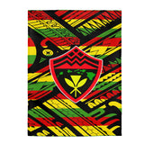 Hawaii Rasta Kanaka Shield Tribal Velveteen Plush Blanket