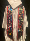 Philippines Floral 2024 Graduation Stoles Red Trim