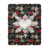 Philippines Heart Floral Fleece Blanket