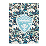 Hawaii Shield Waves Velveteen Plush Blanket