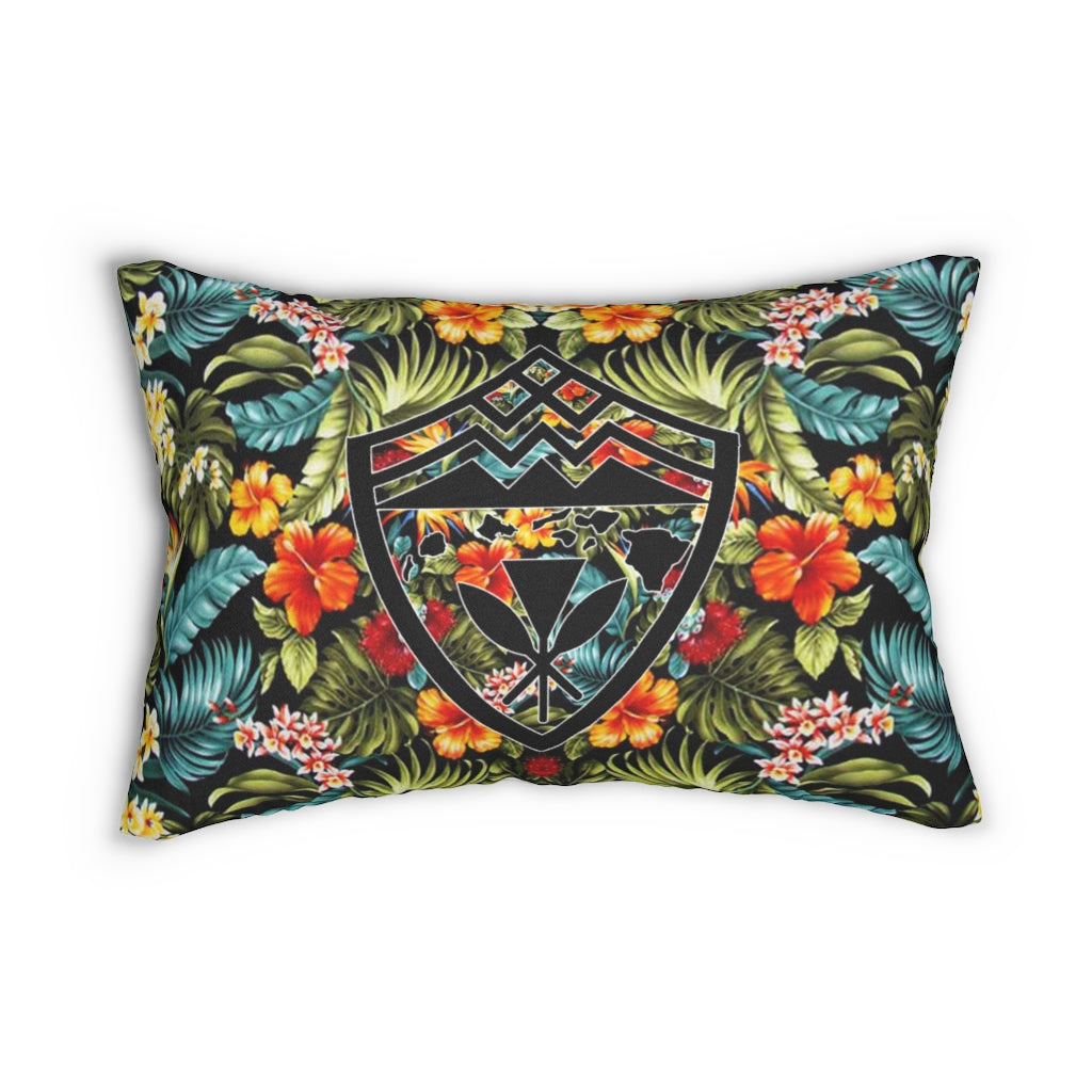 Hawaii Kanaka Shield Floral Pillow