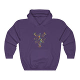 3 Stars and Sun Floral Hooded Sweatshirt