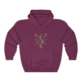 3 Stars and Sun Floral Hooded Sweatshirt