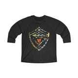 Hawaii Floral Shield Unisex Tri-Blend 3/4 Raglan Tee