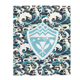 Hawaii Shield Waves Velveteen Plush Blanket